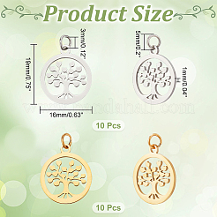 20Pcs 2 Colors 304 Stainless Steel Pendants&nbsp;STAS-UN0047-40