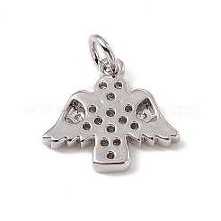 Brass Micro Pave Clear Cubic Zirconia Pendants&nbsp;ZIRC-F132-84P
