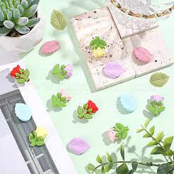 16Pcs 8 Styles Leaf & Flower Silicone Beads&nbsp;SIL-WR0001-08
