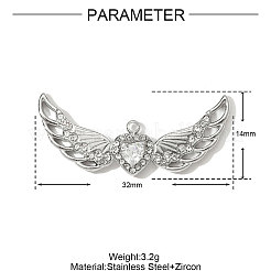 304 Stainless Steel Rhinestone Pendants&nbsp;STAS-OY001-29P