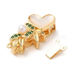 Brass Micro Pave Cubic Zirconia Box Clasps&nbsp;KK-A227-18G