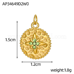 304 Stainless Steel Micro Pave Rhinestone Pendants&nbsp;STAS-OY005-55G