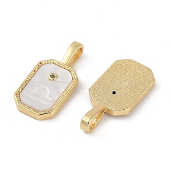 Rack Plating Brass Micro Pave Cubic Zirconia Pendants&nbsp;KK-U032-90G-05