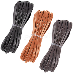 3Pcs 3 Colors Flat PU Leather Cord&nbsp;OCOR-CL0001-15B
