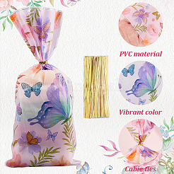 100Pcs Butterfly Printed OPP Cellophane Candy Packaging Bags&nbsp;ABAG-WH20005-40
