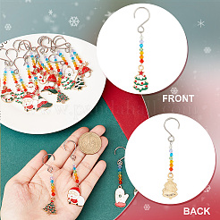 Christmas Theme Alloy Enamel Pendant Decorations&nbsp;HJEW-AB00265