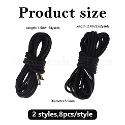 4pcs 2 Sizes Polyester Elastic Cords with Metal Cord End&nbsp;OCOR-WH0063-116