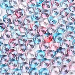 Spray Painted Transparent Glass Seed Beads&nbsp;SEED-T007-05F