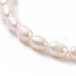 Grade A Natural Pearl Beaded Bracelets with Brass Spring Ring Clasps for Women&nbsp;BJEW-JB08037