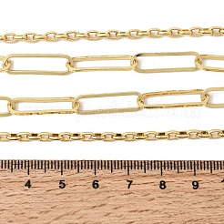 Brass Paperclip Chain Cable Chain Double Layer Necklaces&nbsp;NJEW-L013-17G