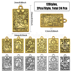 24Pcs 12 Styles Rack Plating Alloy Pendants&nbsp;FIND-CA0008-17