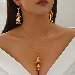 Ethnic Style Brass Cone Tassel Earrings & Necklaces Sets for Women&nbsp;NB2272