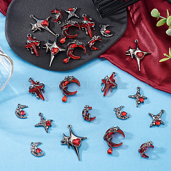24Pcs 6 Styles Alloy Resin Pendants&nbsp;FIND-TA0009-58