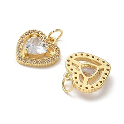Brass Micro Pave Cubic Zirconia Pendants&nbsp;KK-L243-15G