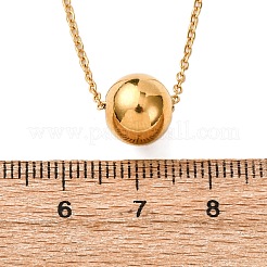 304 Stainless Steel Round Ball Pendant Necklaces for Women&nbsp;NJEW-K255-51G