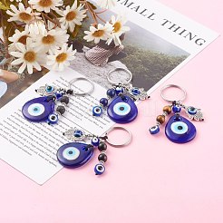 Teardrop Evil Eye Lampwork Keychain&nbsp;KEYC-JKC00244
