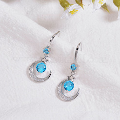 Crescent Moon & Star Drop Earrings&nbsp;JE911A