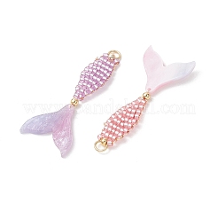 2Pcs 2 Colors Glass Seed Beaded Pendants&nbsp;PALLOY-MZ01263