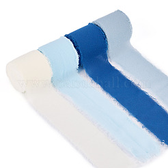 4 Rolls 4 Colors Frayed Polyester Ribbon&nbsp;OCOR-TA0002-87C