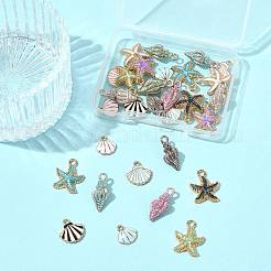 30Pcs 3 Styles 5 Colors Alloy Enamel Pendants&nbsp;ENAM-FS0003-46