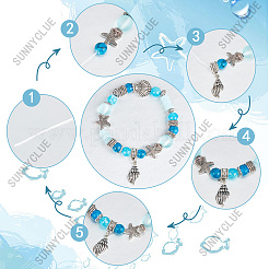 DIY Ocean Theme Stretch Bracelet Making Kit&nbsp;DIY-SC0021-55