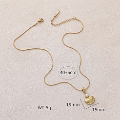 316 Surgical Stainless Steel with Imitation Pearl Shell Shape Pendant Necklaces for Women&nbsp;MG3658