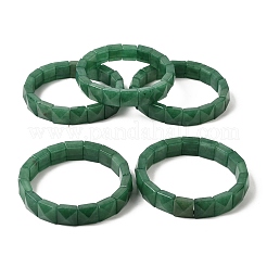 Square Natural Green Aventurine Beads Stretch Bracelets for Women Men&nbsp;BJEW-C097-06O