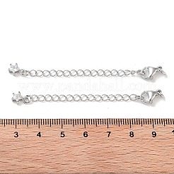 Brass with Cubic Zirconia Chain Extender&nbsp;KK-B102-42P