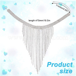 1Pc Iron Rhinestone Tennis Chains Bib Necklace&nbsp;NJEW-FG0001-11B