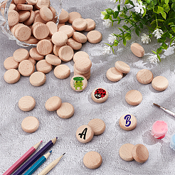 200Pcs Beech Wooden Round Pieces&nbsp;WOOD-NB0002-94B