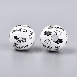 Spray Painted Schima Wood Beads&nbsp;WOOD-T032-39A