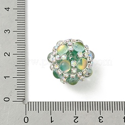 Sparkling Acrylic Encrusted Round Beads&nbsp;CLAY-NH0003-03S-04