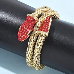 Snake Alloy Rhinestone Bangles for Women&nbsp;LS-BJEW-G085-01G-01