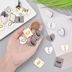 24pcs 3 Color Heart & Square Alloy Hook Hanger&nbsp;AJEW-PH0002-87