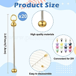 20Pcs Iron Beadable Keychain Bar for Jewelry Making DIY Crafts&nbsp;IFIN-YW0003-98A