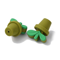 Leaf Pot Food Grade Eco-Friendly Silicone Beads&nbsp;LS-SIL-WH0014-18K