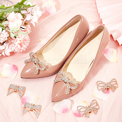 6Pcs 3 Styles Bowknot Alloy Rhinestone Shoe Decorations&nbsp;FIND-CP0002-22B