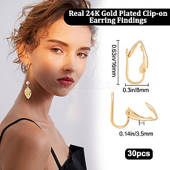 30Pcs Brass Clip-on Earring Findings&nbsp;KK-BBC0004-86