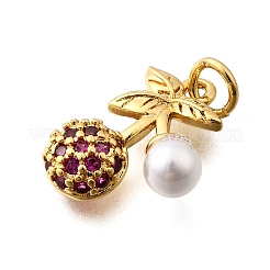 Brass Micro Pave Cubic Zirconia Pendants&nbsp;KK-B136-25G