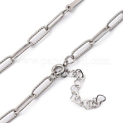 Non-Tarnish 304 Stainless Steel Paperclip Chain Necklaces&nbsp;NJEW-JN02998
