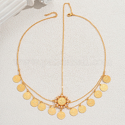 Elegant Zinc Alloy Vintage Coin Tassel Hair Jewelry Brass Head Chains for Women Holiday and Party Wear&nbsp;TH1149