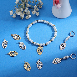 12Pcs 2 Colors 201 Stainless Steel Pendants&nbsp;STAS-SC0008-81