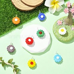 8Pcs 8 Colors Glass Pendants&nbsp;GLAA-CJ0002-81