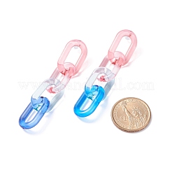 2Pair 2 Color Candy Color Acrylic Cable Chain Tassel Dangle Stud Earrings for Women&nbsp;EJEW-JE04769