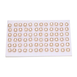 Square Brass Micro Pave Clear Cubic Zirconia Stud Earrings&nbsp;PEAR-N020-JY02