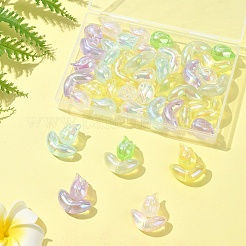 48Pcs 2 Styles UV Plating Transparent Acrylic Beads&nbsp;SACR-FS0001-36