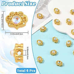 6Pcs Brass Moonstone Multi-Strand Links&nbsp;FIND-YW0013-20