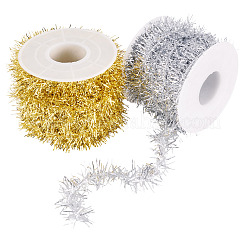 20 Yards 2 Colors Plastic Shiny Tinsel Hanging Garland&nbsp;AJEW-TA0002-16