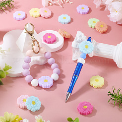 14Pcs 7 Colors Flower Food Grade Eco-Friendly Silicone Focal Beads&nbsp;SIL-TA0003-09