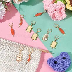 Food Theme Alloy Enamel Pendant Stitch Markers&nbsp;HJEW-AB00346